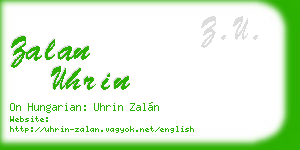 zalan uhrin business card